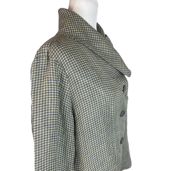 FLAX checkered button up blazer jacket size small. Oversized - Picture 1 of 7
